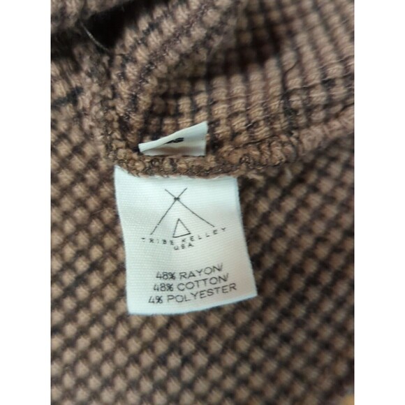 Tribe Kelley Sweatshirt Womens Small Brown Long Sleeves Oversized Thermal Waffle - Picture 7 of 9